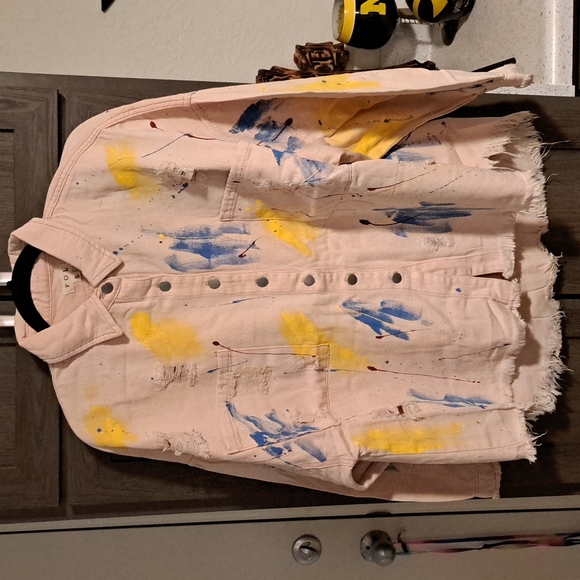 1 medium left 😁New boutique Pol distressed hem twill jacket - Picture 11 of 17